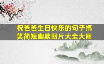 祝爸爸生日快乐的句子搞笑简短幽默图片大全大图