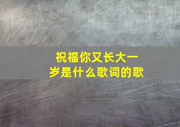 祝福你又长大一岁是什么歌词的歌