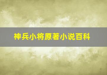 神兵小将原著小说百科