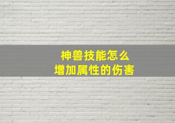 神兽技能怎么增加属性的伤害