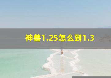 神兽1.25怎么到1.3