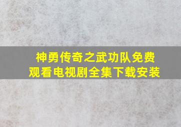 神勇传奇之武功队免费观看电视剧全集下载安装