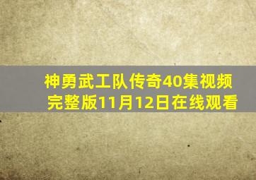 神勇武工队传奇40集视频完整版11月12日在线观看