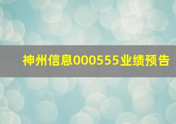 神州信息000555业绩预告