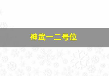 神武一二号位