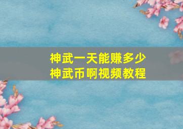 神武一天能赚多少神武币啊视频教程