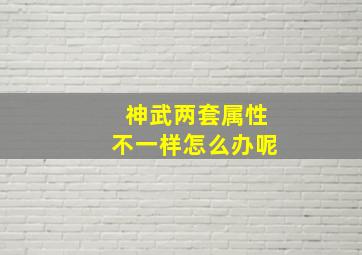 神武两套属性不一样怎么办呢