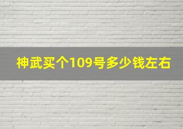 神武买个109号多少钱左右