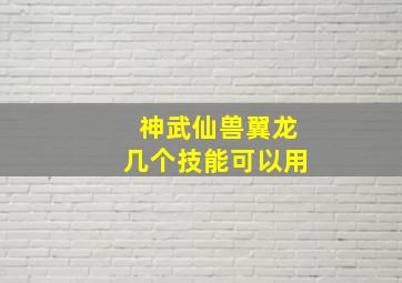 神武仙兽翼龙几个技能可以用