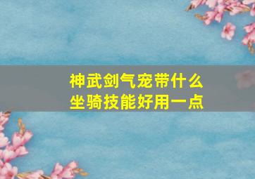 神武剑气宠带什么坐骑技能好用一点