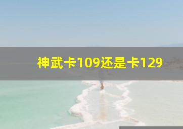 神武卡109还是卡129