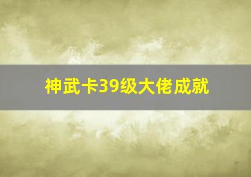 神武卡39级大佬成就