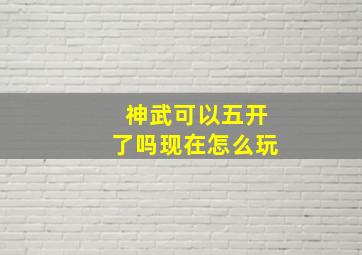 神武可以五开了吗现在怎么玩