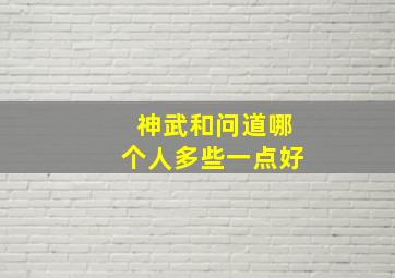 神武和问道哪个人多些一点好