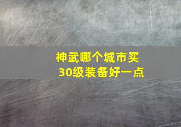 神武哪个城市买30级装备好一点