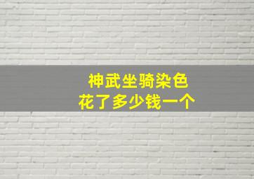 神武坐骑染色花了多少钱一个