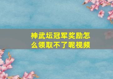 神武坛冠军奖励怎么领取不了呢视频