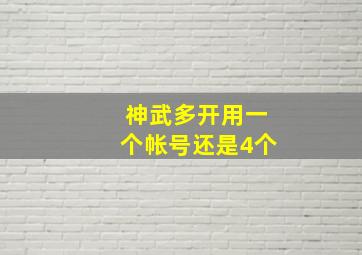 神武多开用一个帐号还是4个