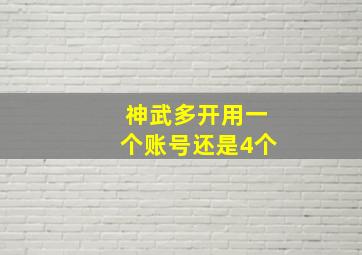 神武多开用一个账号还是4个