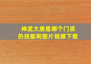 神武大唐是哪个门派的技能啊图片视频下载