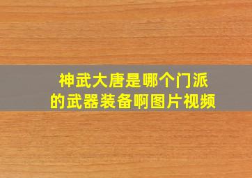 神武大唐是哪个门派的武器装备啊图片视频