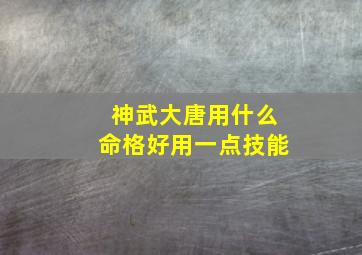 神武大唐用什么命格好用一点技能