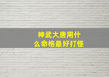 神武大唐用什么命格最好打怪