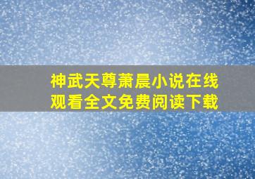 神武天尊萧晨小说在线观看全文免费阅读下载