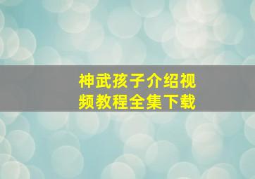 神武孩子介绍视频教程全集下载