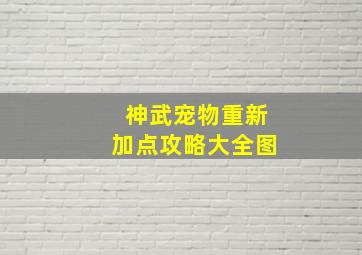 神武宠物重新加点攻略大全图