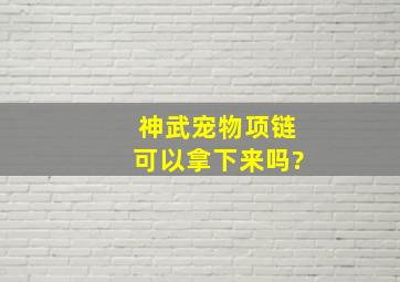 神武宠物项链可以拿下来吗?