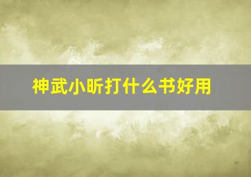 神武小昕打什么书好用