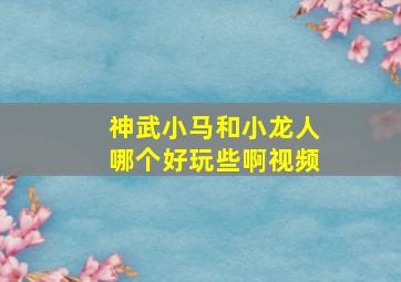 神武小马和小龙人哪个好玩些啊视频