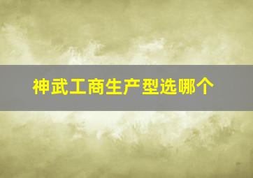 神武工商生产型选哪个