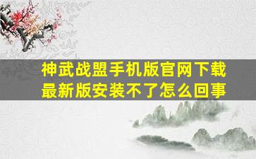 神武战盟手机版官网下载最新版安装不了怎么回事