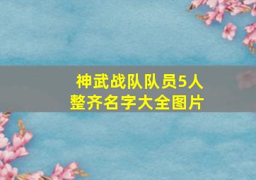 神武战队队员5人整齐名字大全图片