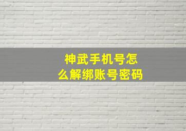 神武手机号怎么解绑账号密码