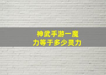 神武手游一魔力等于多少灵力