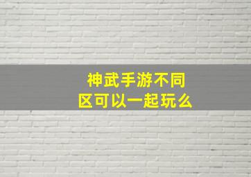 神武手游不同区可以一起玩么