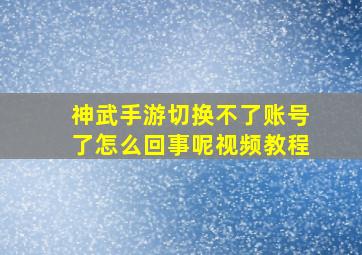 神武手游切换不了账号了怎么回事呢视频教程