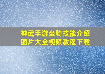 神武手游坐骑技能介绍图片大全视频教程下载