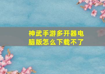 神武手游多开器电脑版怎么下载不了