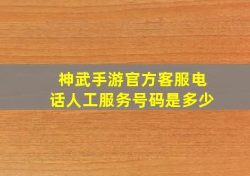 神武手游官方客服电话人工服务号码是多少