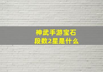 神武手游宝石段数2星是什么