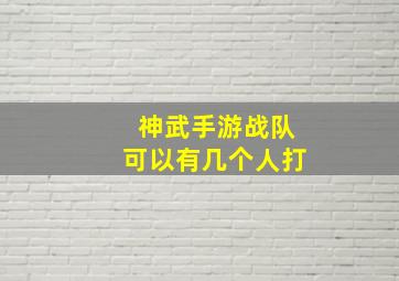 神武手游战队可以有几个人打