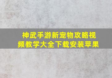 神武手游新宠物攻略视频教学大全下载安装苹果