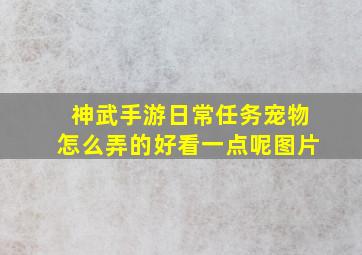 神武手游日常任务宠物怎么弄的好看一点呢图片