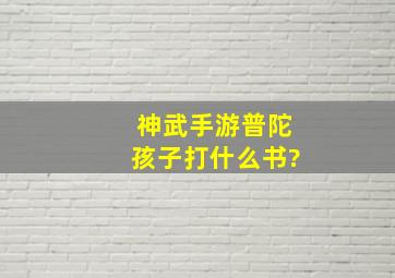 神武手游普陀孩子打什么书?