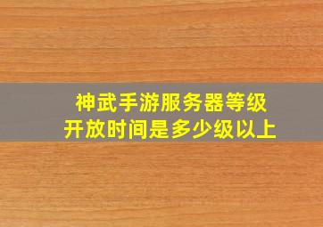 神武手游服务器等级开放时间是多少级以上