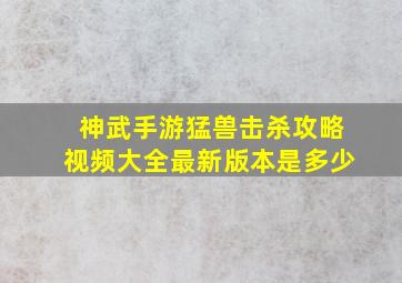 神武手游猛兽击杀攻略视频大全最新版本是多少